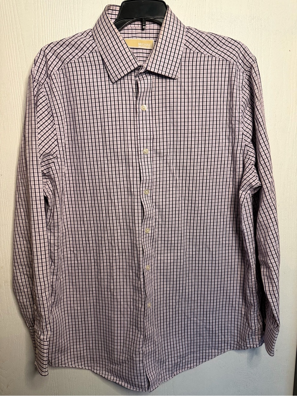 MICHAEL Michael Kors Lavender and White Check Dress Shirt